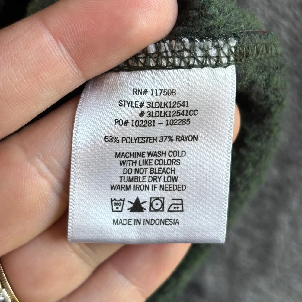 Levi's Mens Polyester Rayon Hoodie Pullover Curved Hem Small Green